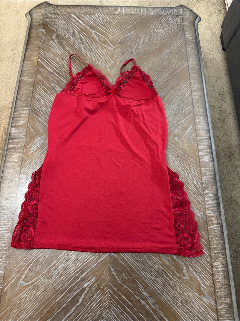 Red Lace-Trim Slip Nightdress - Women Intimates